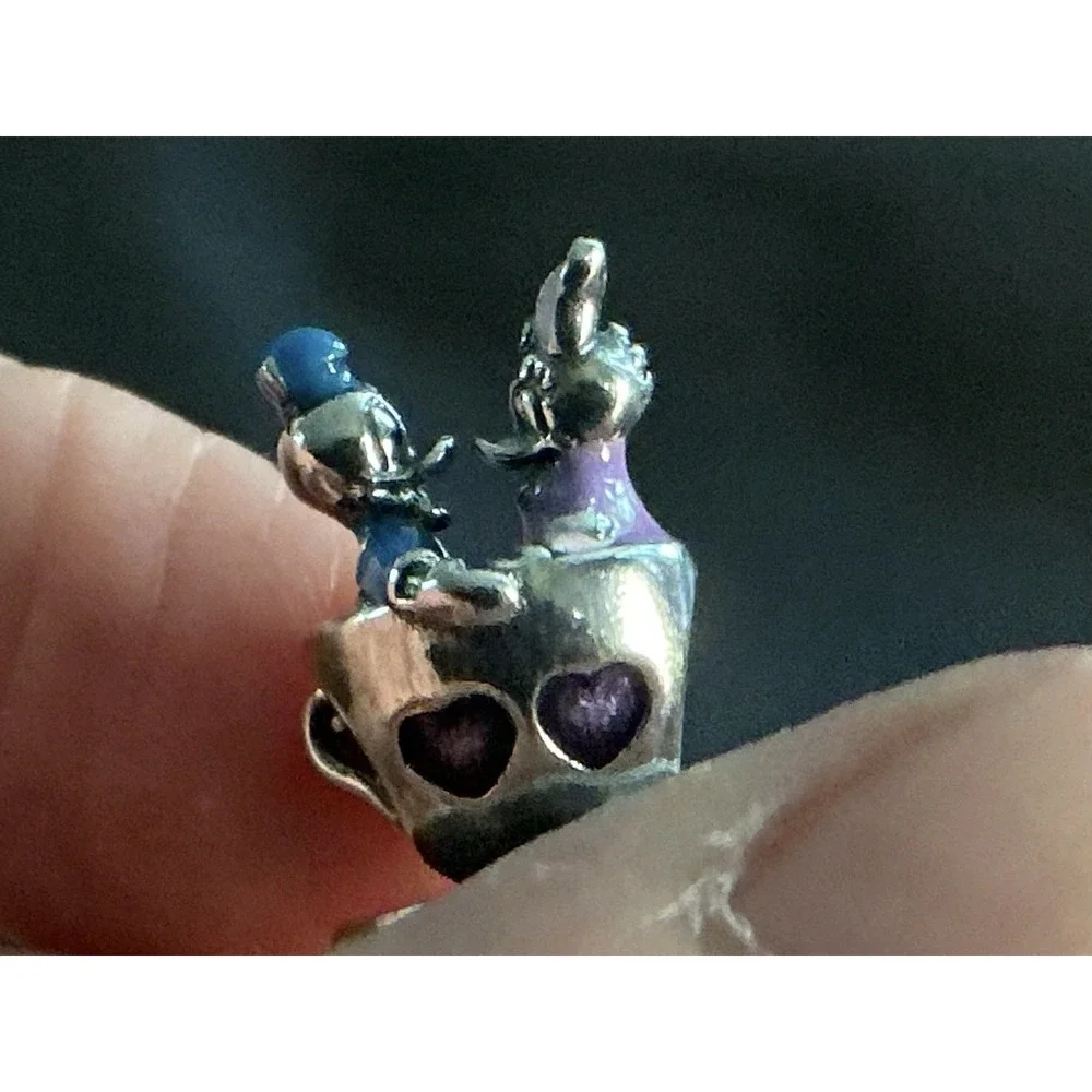 PANDORA Disney Parks Donald Daisy Duck Teacup Charm S925 ALE Sterling Silver